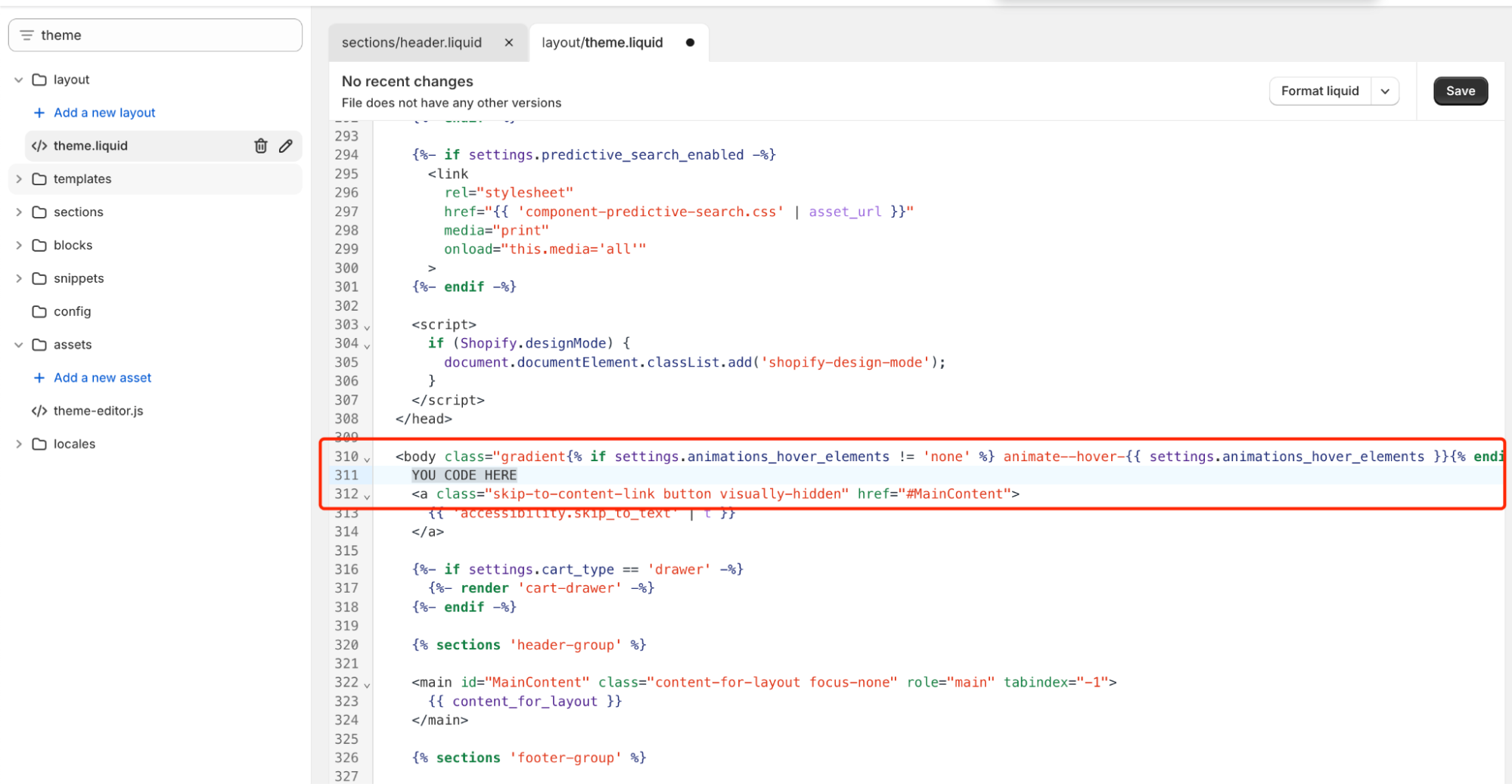 Theme Liquid Implementation