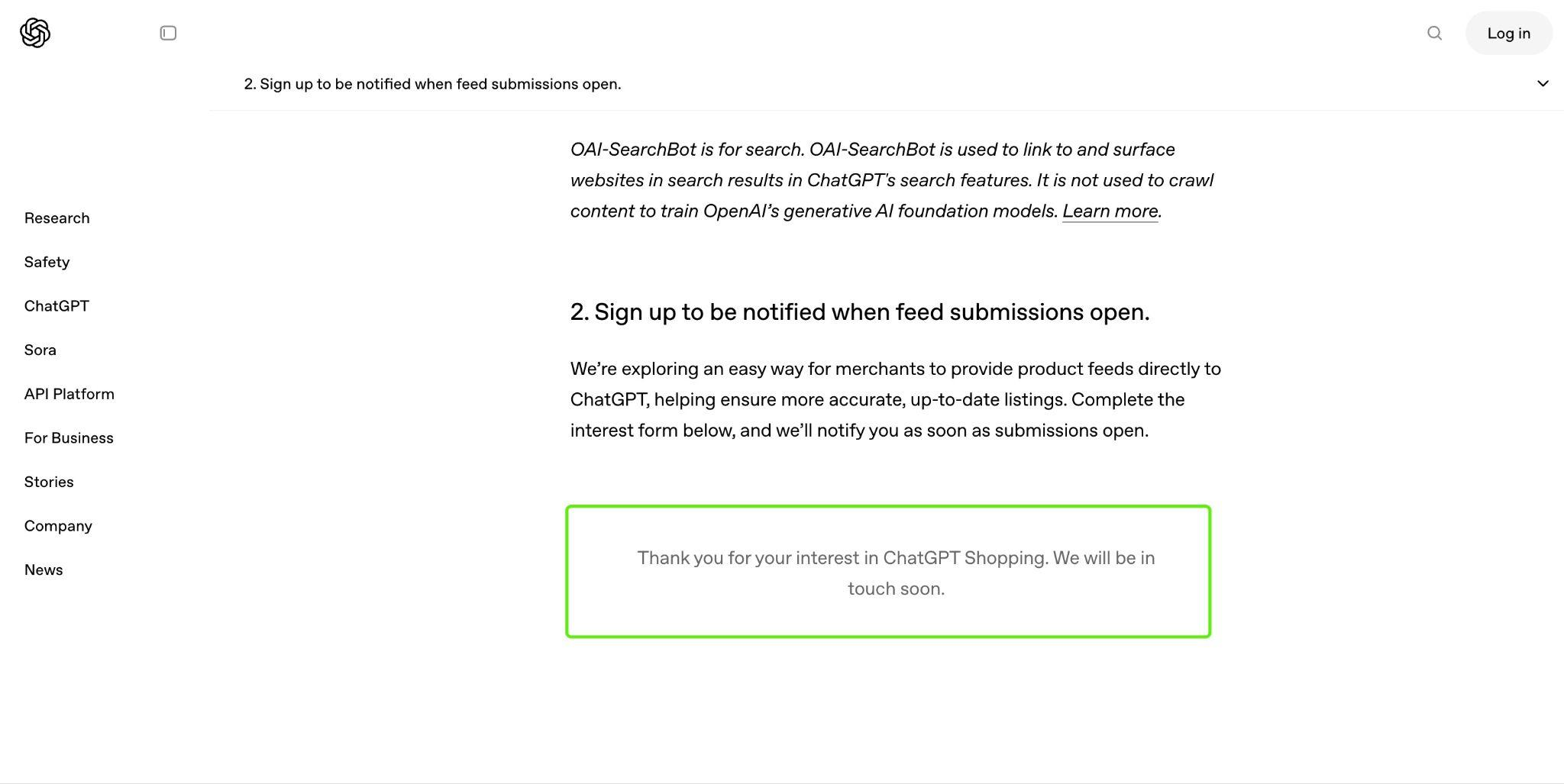 OpenAI Merchant Interest Form